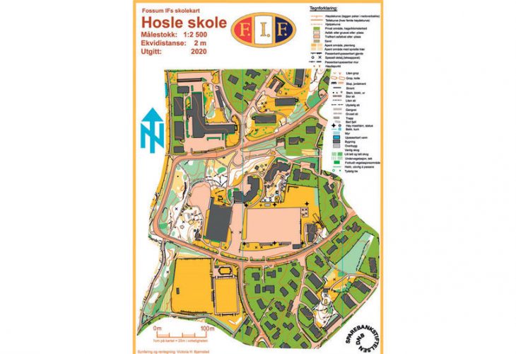 UNGDOMSLØYPE: Hosle skole er et av kartene ungdommer i Fossum har tegnet. Ask Felland Sætnan har tegnet denne løypa til elevene der han gikk på barneskolen.
